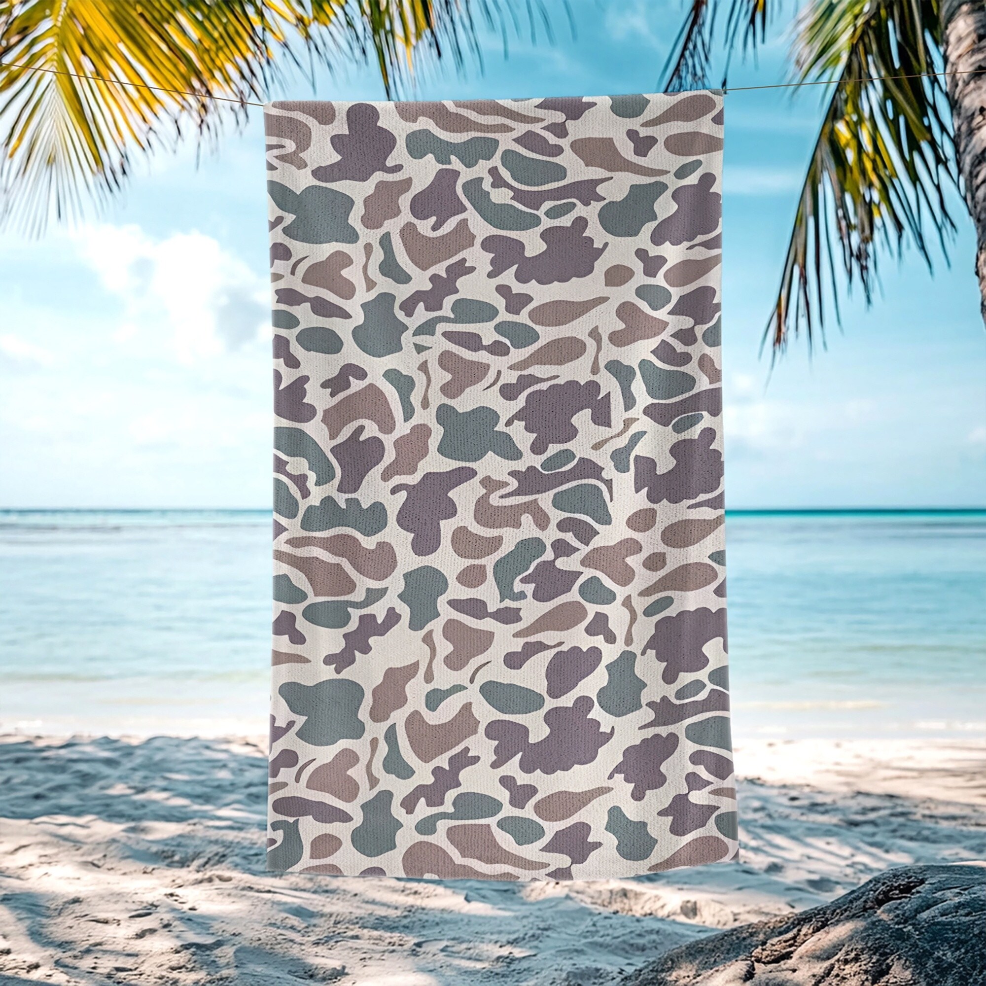 Camouflage beach towel,Quick Dry, Lightweight & Compact beach