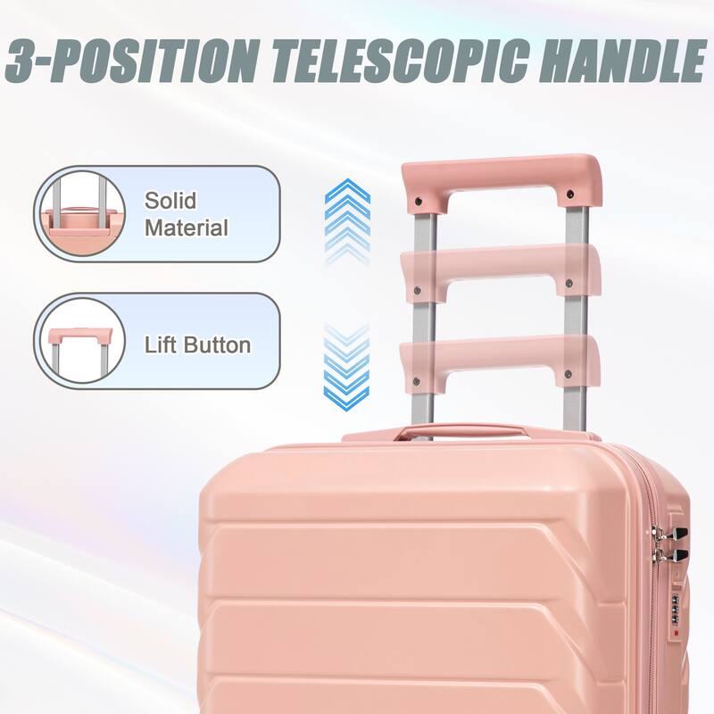 14"/20" 2 pcs/set in ABS Spinner Wheel Luggage, with Combination Lock,14" Cosmetic Case