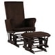 preview thumbnail 1 of 30, Costway Baby Nursery Relax Rocker Rocking Chair Glider & Ottoman Set - See Details Brown
