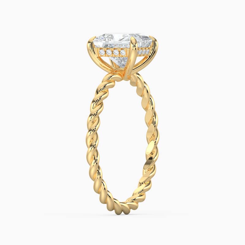 Auriya 14k Gold Lab Grown Princess Diamond Twisted Hidden Halo Engagement Ring 1.00 to 5.00 ct. tw. (F-G, VS)