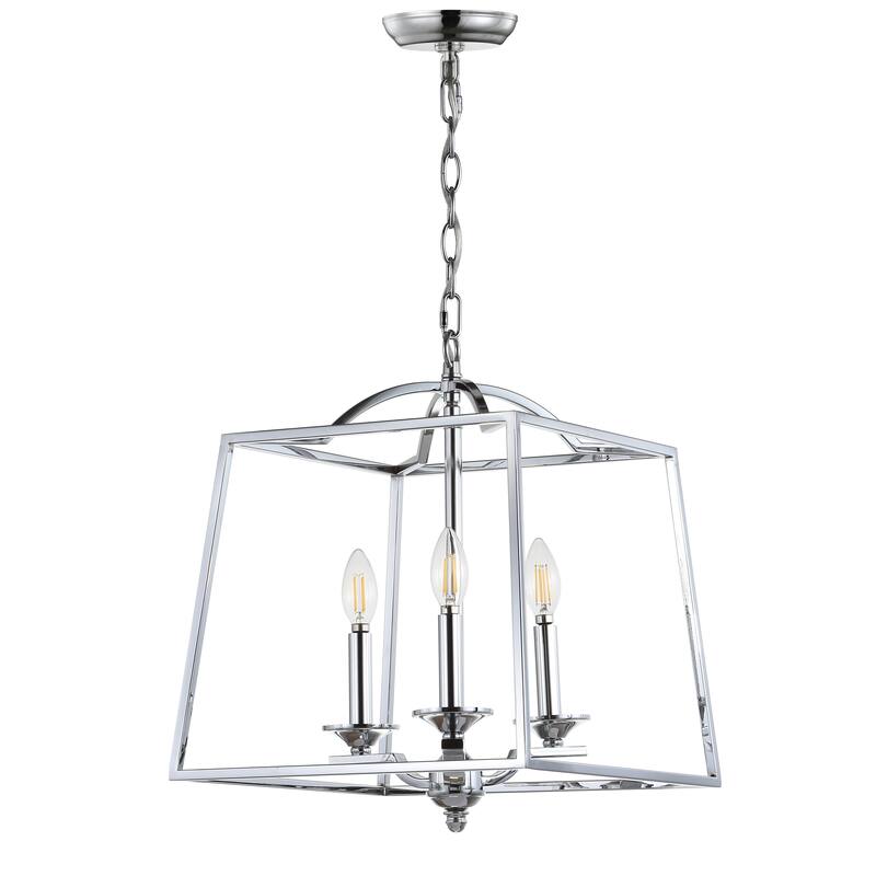 Virginia 14.5" 3-light Metal LED Pendant, Chrome by JONATHAN Y