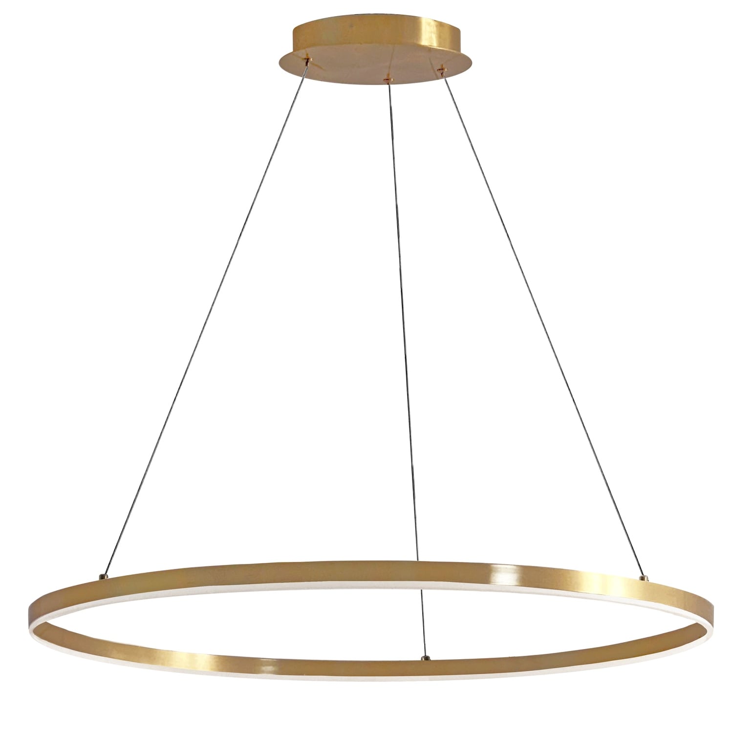 Modern Chandelier Light - 63W Aged Brass Pendant - Dimmable Ceiling Fixture - 1.5