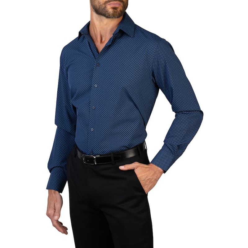 Lucky Brand Men's Printed Stretch Slim Fit Dress Shirt