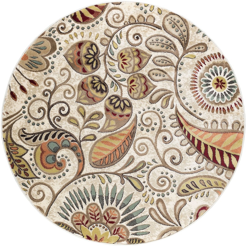 Caprice Mid-Century Modern Floral Indoor Area Rug