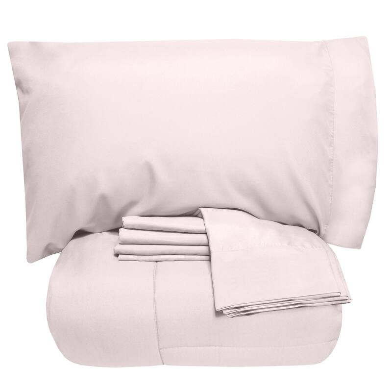Sweet Home Collection Luxury Solid Bed-In-a-Bag with Sheet Set