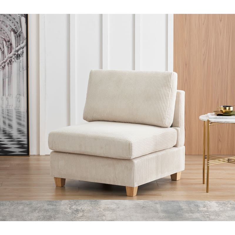 Modern L Shape Combination Sofa Corduroy Fabric Comfortable