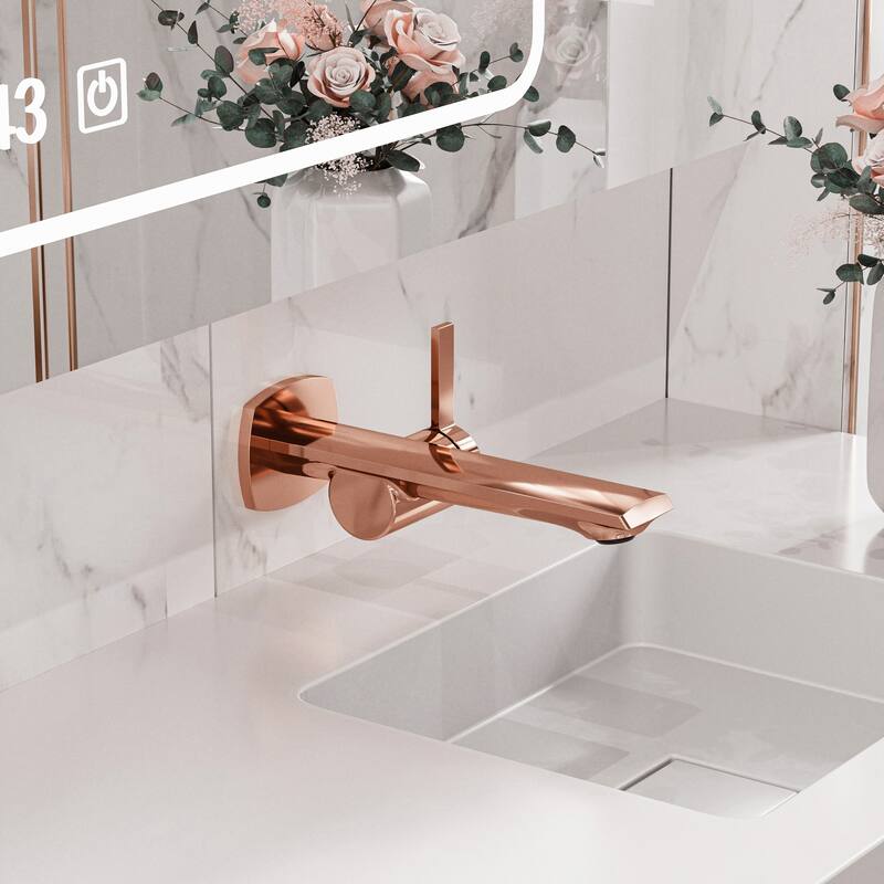 Modland Wall Mount Single Hole Bathroom Faucet with Valve Single Handle And Hot/Cold Indicator