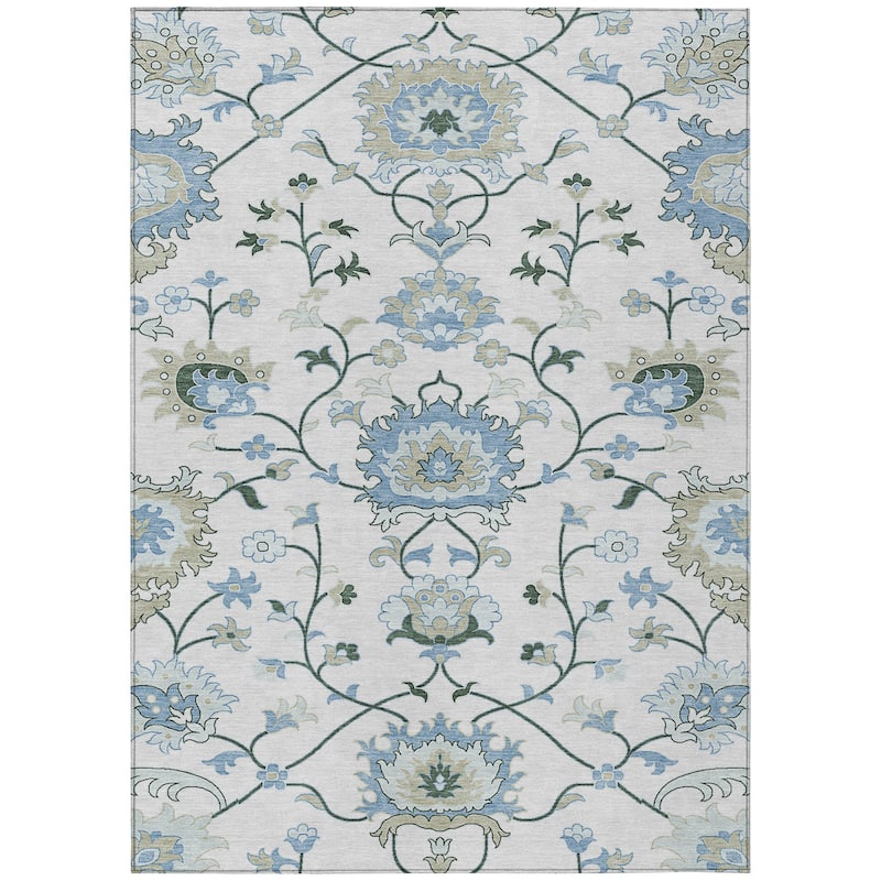 Machine Washable Indoor/ Outdoor Traditional Serena Chantille Rug