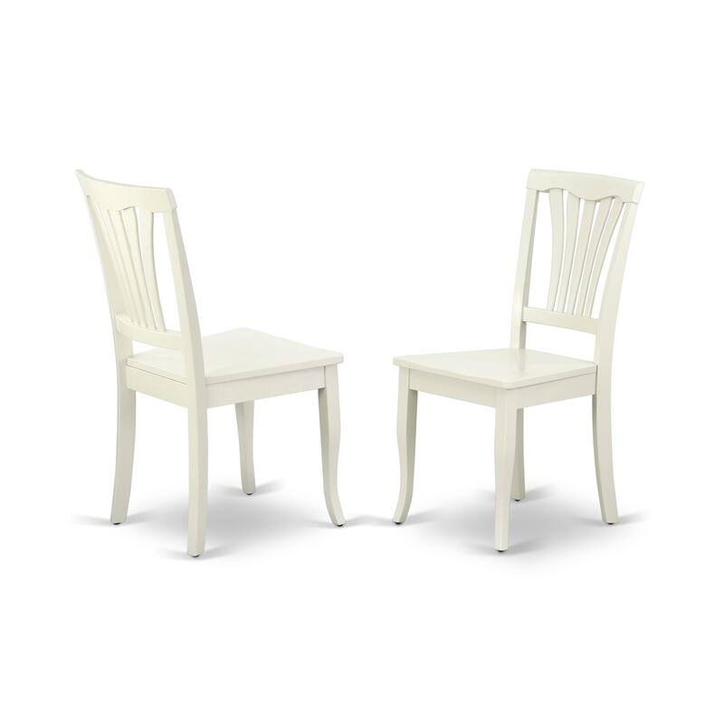 East West Furniture Dining Room Furniture Set- an Oval Kitchen Table and Wooden Seat Dining Chairs, Linen White(Pieces Option)