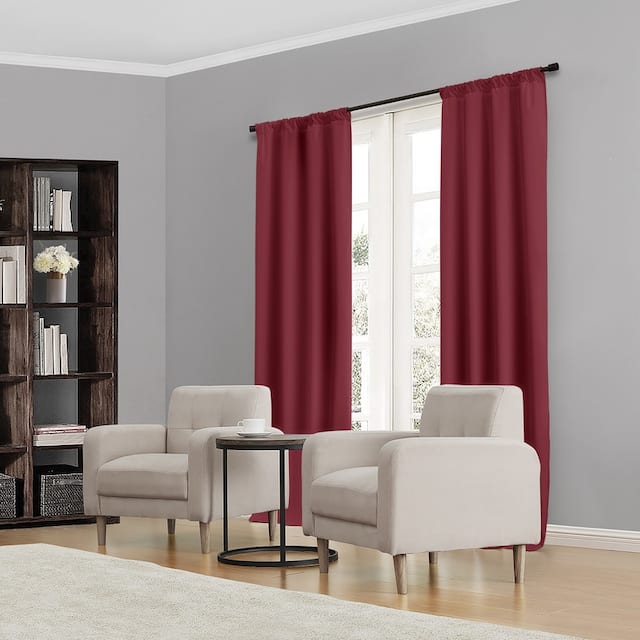 Eclipse Kendall Blackout Window Curtain Panel - 84 Inches - Ruby