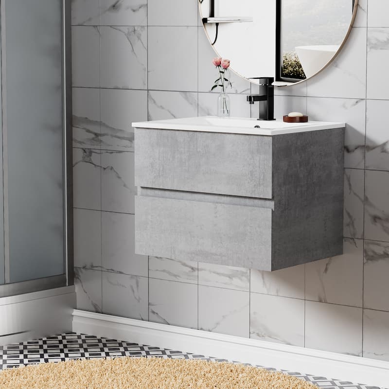 Wall Mounted Bathroom Vanity Sink Combo Cabinet Vanity Set