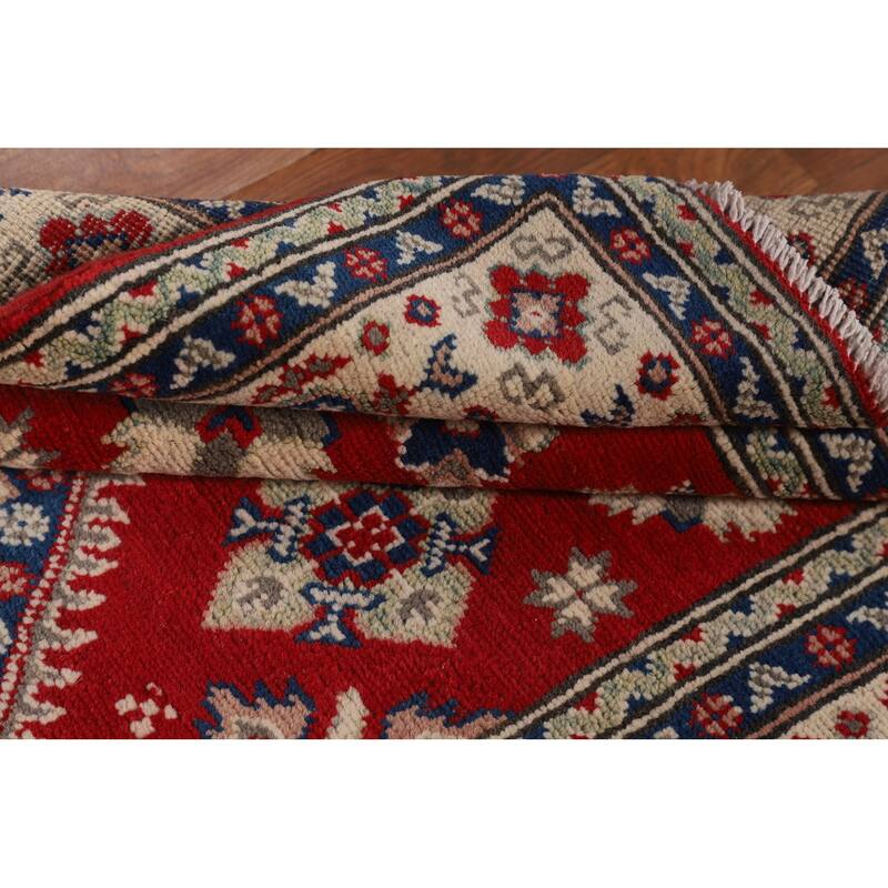 Red Kazak Accent Rug Hand-Knotted Foyer Wool Carpet - 3'3" x 5'3"