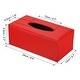 preview thumbnail 8 of 8, 9.4x4.7x3.7" Tissue Box Cover, Leather Waterproof Napkin Dispenser Red