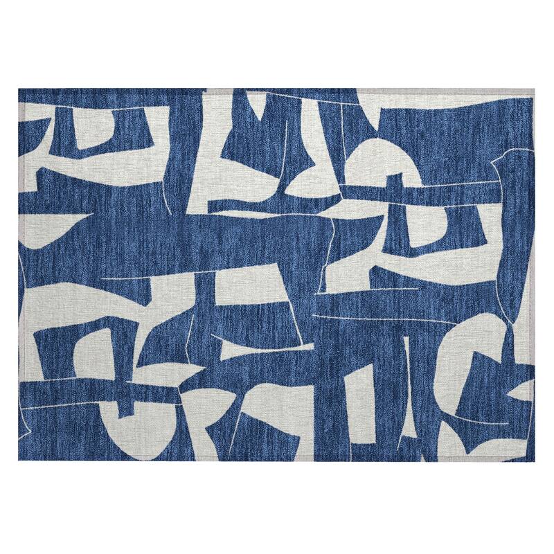 Machine Washable Indoor/ Outdoor Modern Creede Chantille Rug