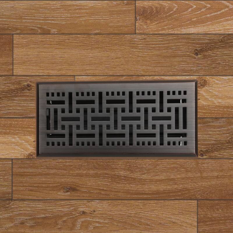 Akicon Check Design 4"x10" Floor Register with Trap Net
