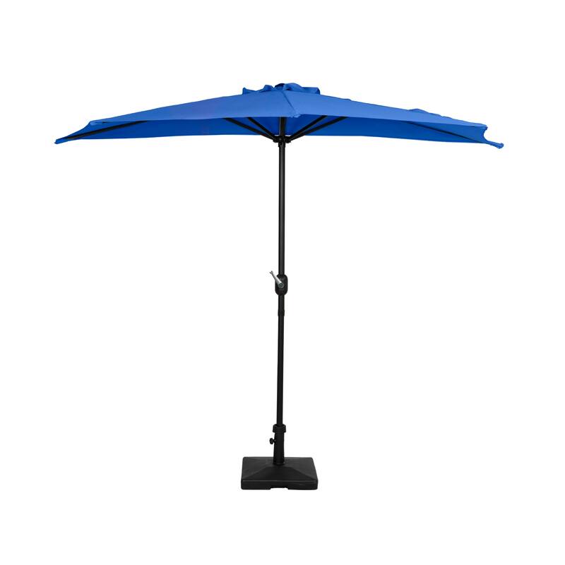 9 ft Half Market Umbrella With Heavy Duty Concrete Base Stand