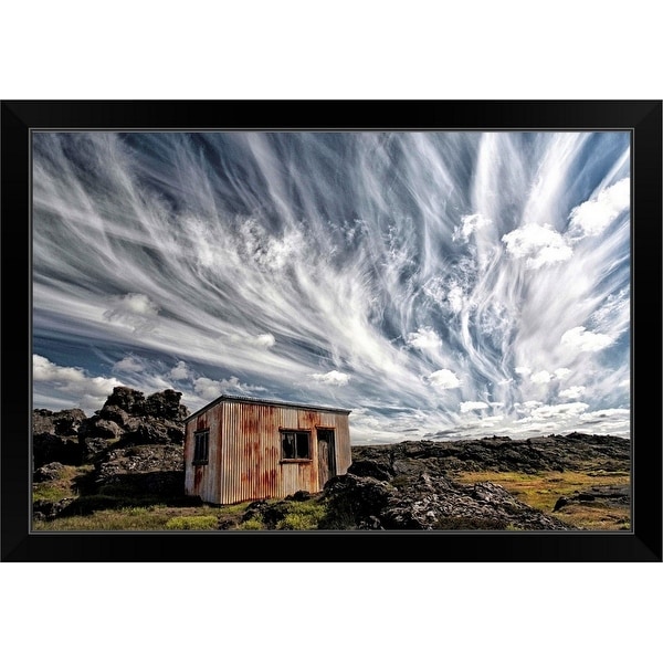"Fluffy Sky" Black Framed Print