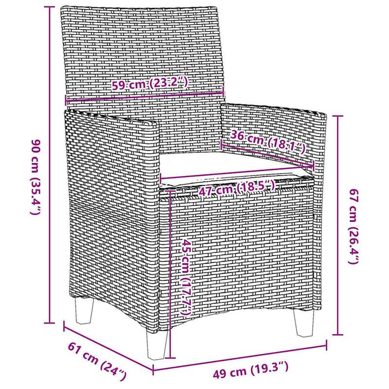 vidaXL Garden Dining Set Poly Rattan