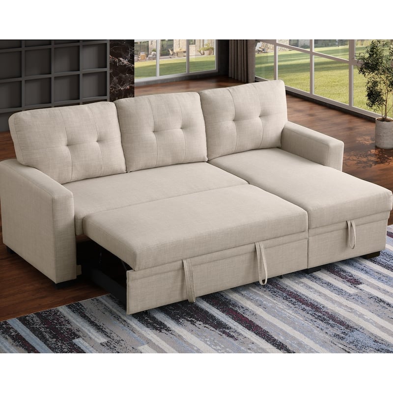Modern Living Room Modular Sofa with Pull-out Bed and Hidden Storage