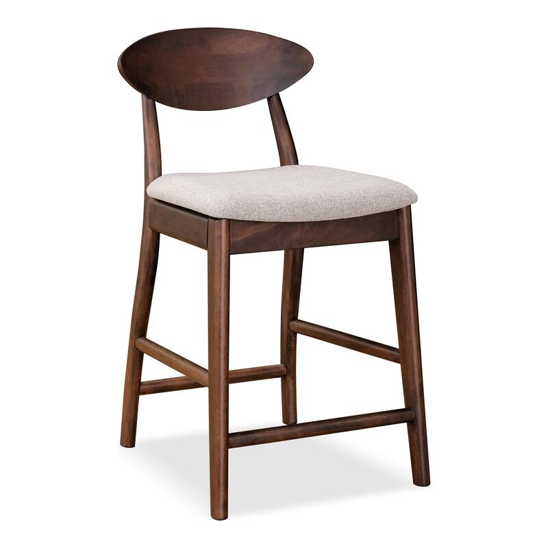 Furniture of America Abigail V Mid-century Modern Rich Walnut Handmade Rubberwood Counter Height Dining Chairs (Set of 2)