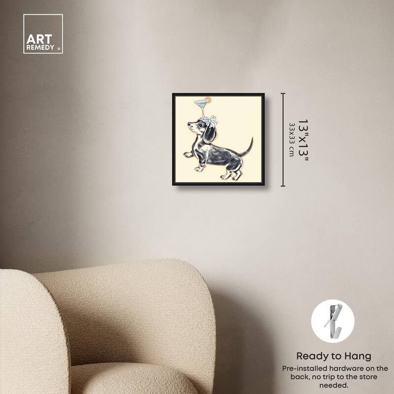 Martini Pup I Canvas by Art Remedy