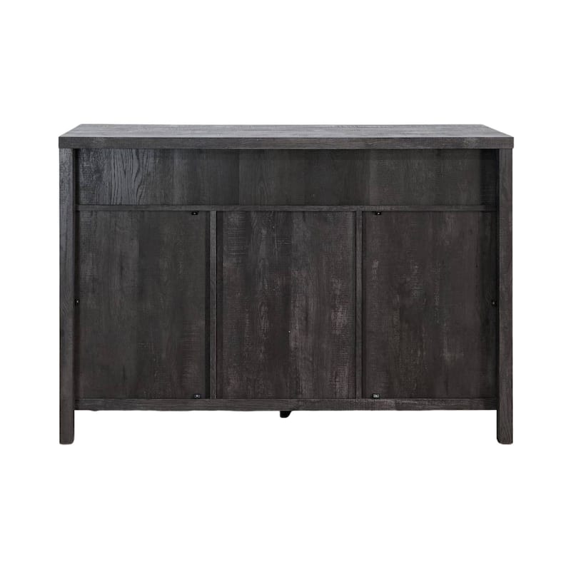 Q-Max 47"W Sideboard Storage Cabinet, Dining Server Cupboard Buffet Table with Two Cabinets, Two Drawers, Two Open Shelves