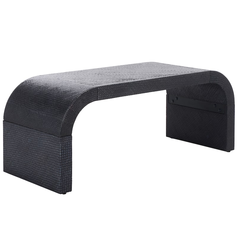 SAFAVIEH Home Pipat Curved Pandan Coffee Table, Fully Assembled - 18"W x 45"D x 18"H