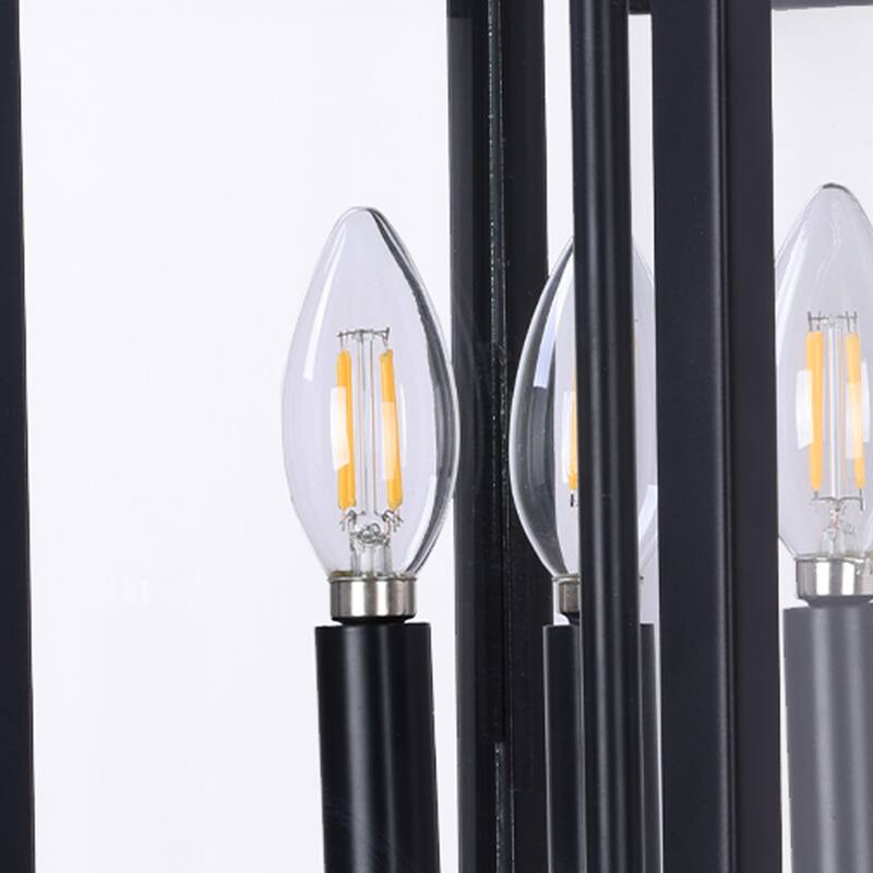 3-light Metal Outdoor Wall Sconce Candle Bulb Lantern