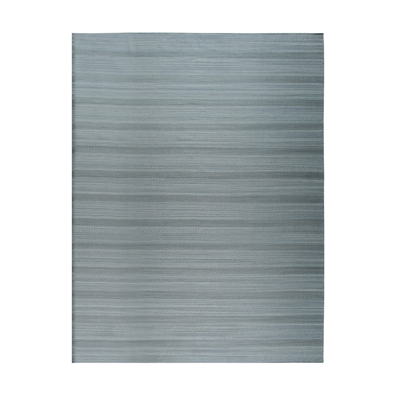 Hand-Knotted Wool Ingrain Design Rug, 6' x 9', Grey Area Rug, Luxurious Handcrafted Texture for Contemporary Interiors - L