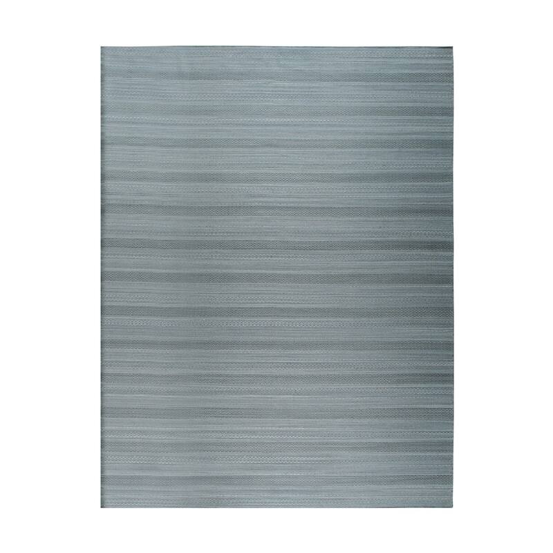 Hand-Knotted Wool Ingrain Design Rug, 7'9 x 9'9, Grey Area Rug, Elegant Soft Texture for Living Rooms or Bedrooms - L