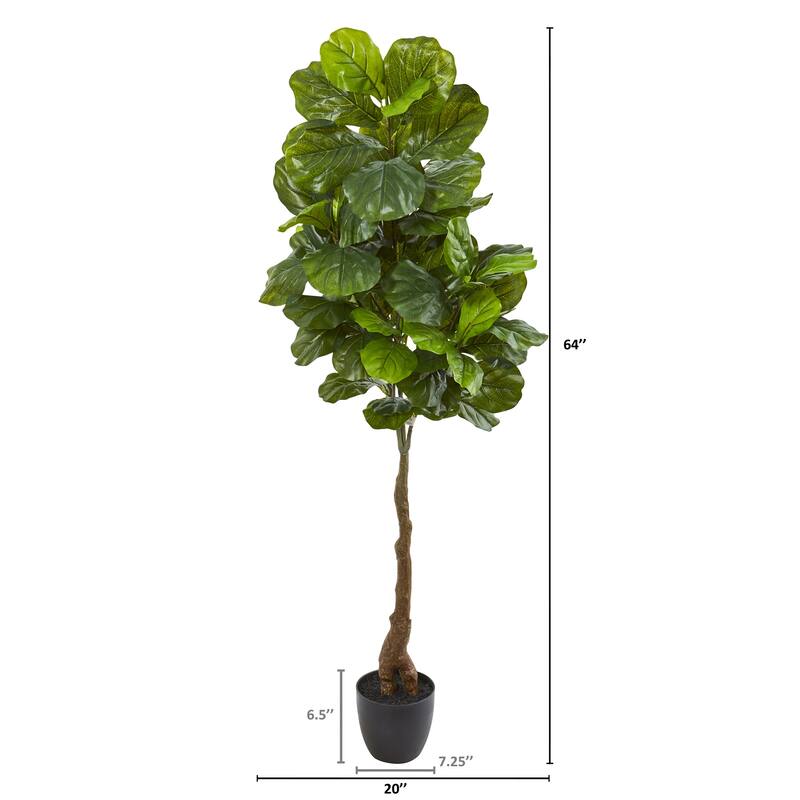 64" Fiddle Leaf Artificial Tree (Real Touch) - Green