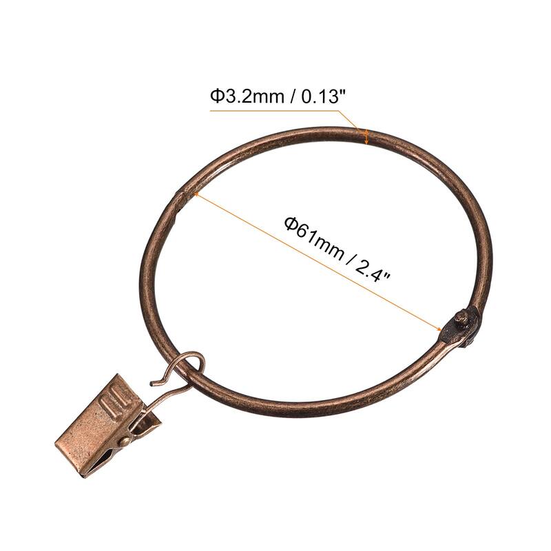 Curtain Rings with Clips, 20pcs - Curtain Clip Rings Hooks