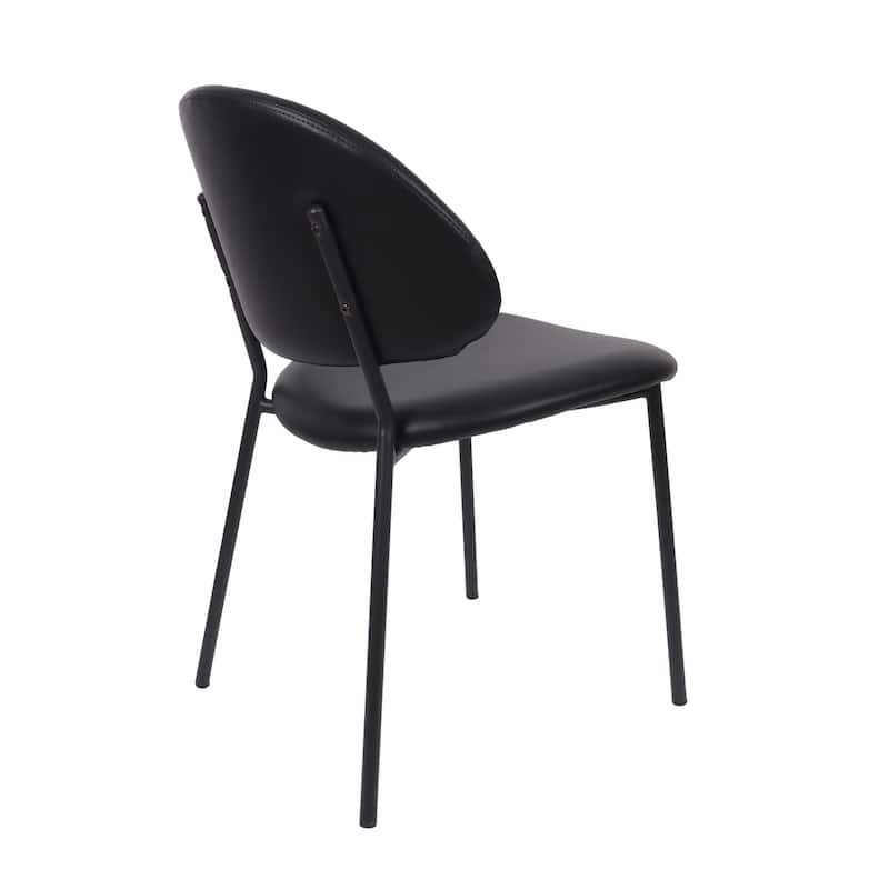 Manhattan Comfort Haven Vegan Leather Metal Side Chair - Set of 4