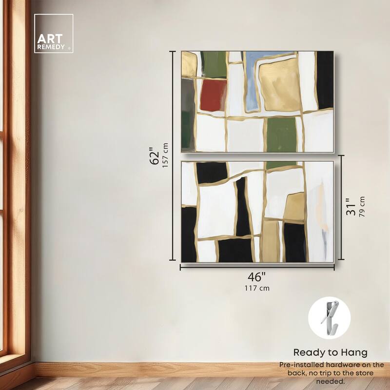 Kiss in Abstraction Canvas Set of 2 by Art Remedy