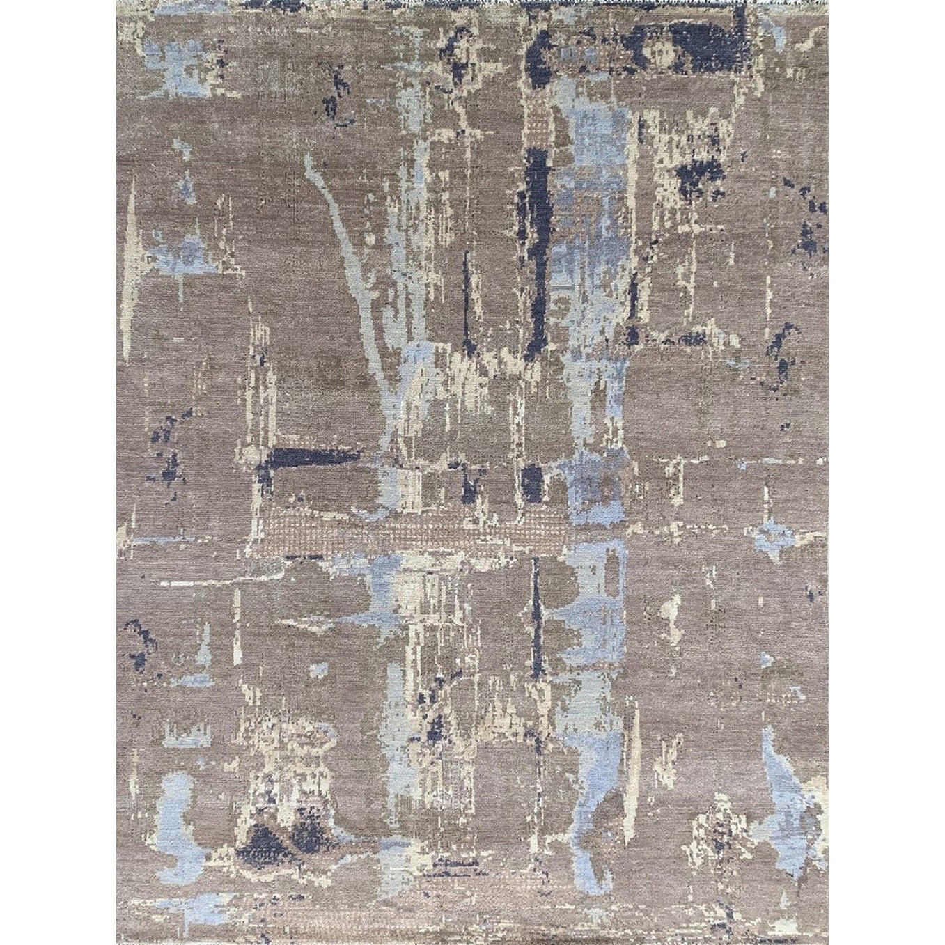 Hand-knotted Wool GREY Transitional Abstract Traditional Knot Rug