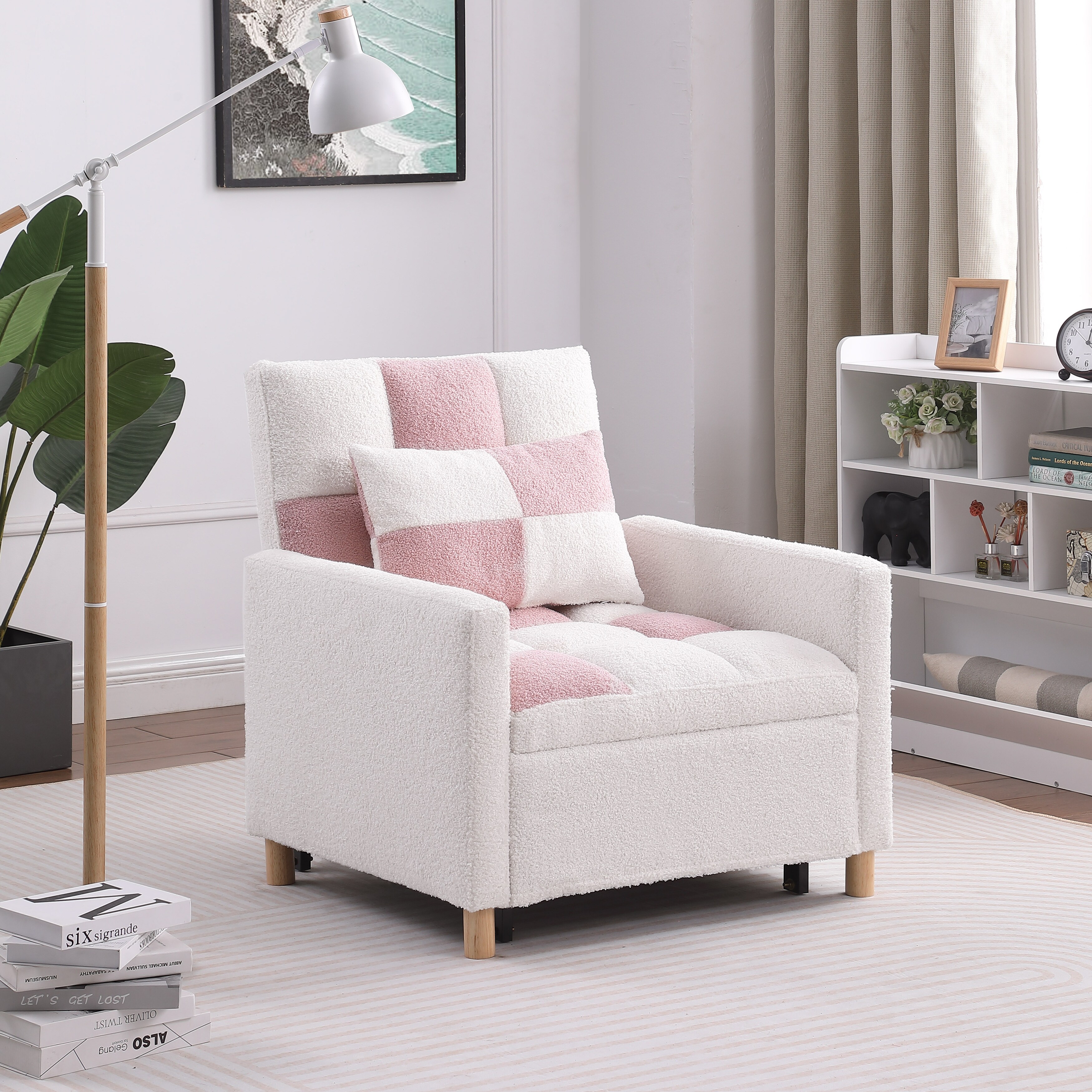 3 in 1 Recliner Chair Pull Out Accent Chair Fabric Single Sleeper Sofa Bed Multi Functional Lounge Chair Small Space Armchair Bed Bath Beyond 39496680