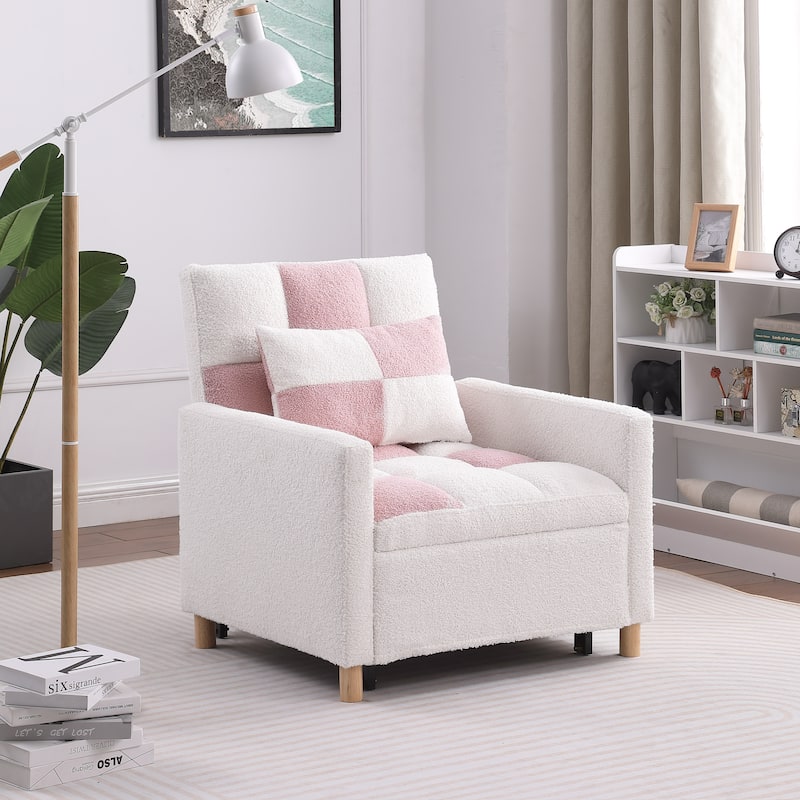 Convertible Sleeper Sofa Chair Bed with Pillow