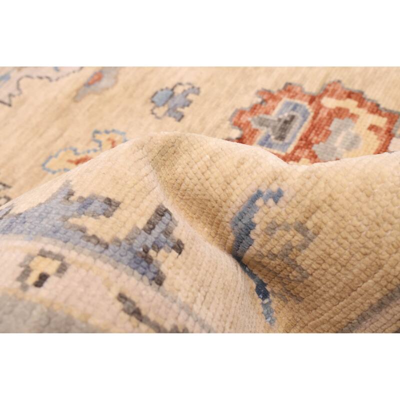 ECARPETGALLERY Hand-knotted Modern Oushak Light Khaki Wool Rug - 5'0 x 7'11