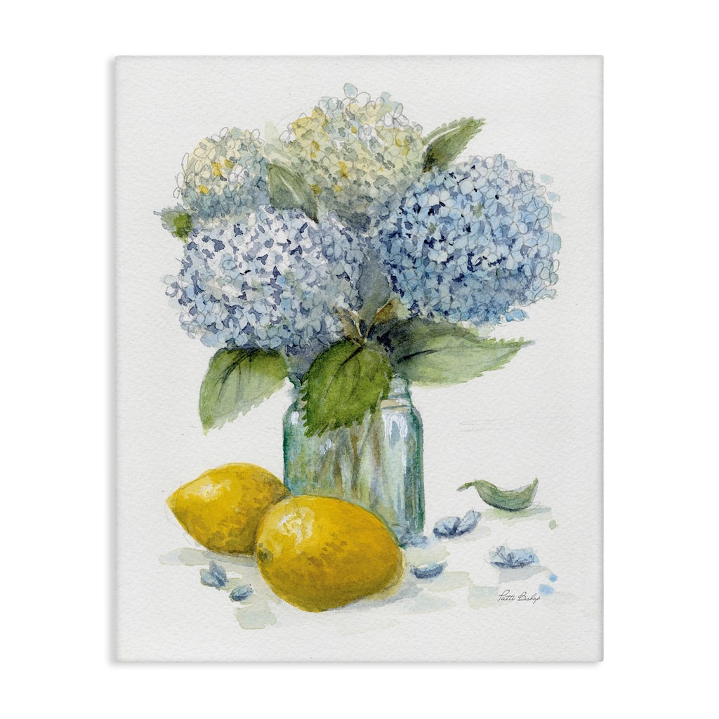 Stupell Hydrangeas & Lemons Vase Canvas Wall Art Design By Patti Bishop