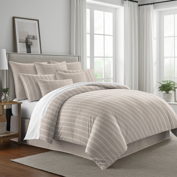 movb セットアップ duplex cotton jersey 46 Shay Broad Ticking Stripe Natural Cotton Comforter Set 8 Piece
