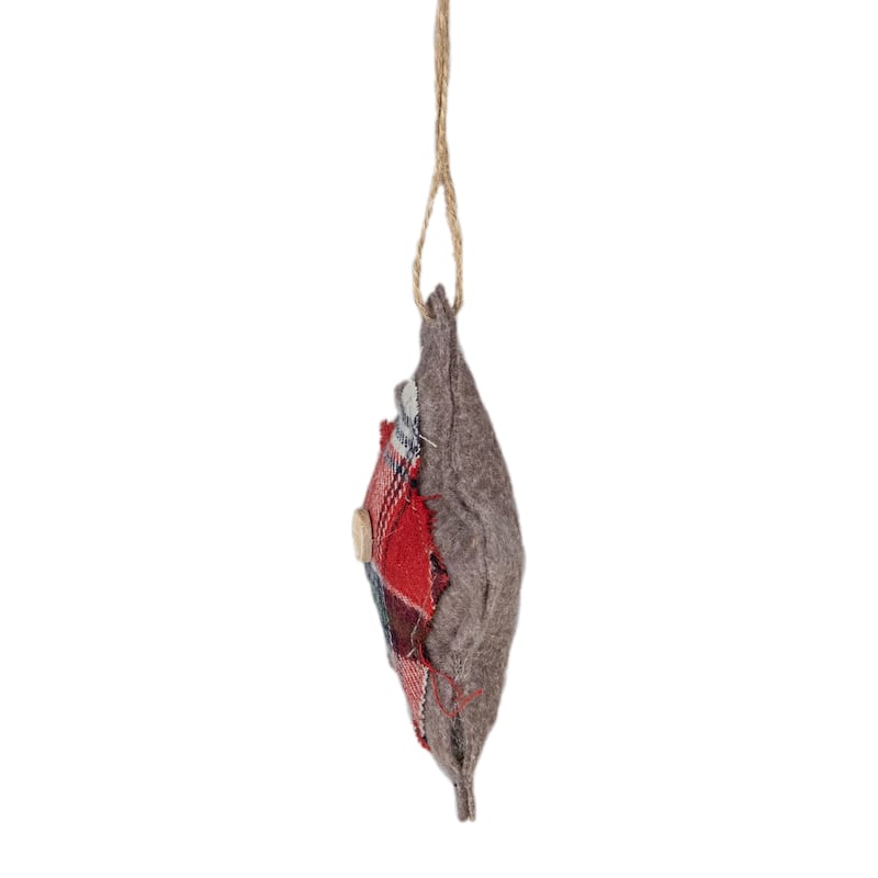 4.5" Plaid Star Shaped Plush Christmas Ornament