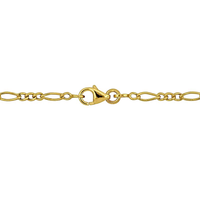 Miadora 2mm Figaro Link Chain ID Bracelet 14K Yellow Gold