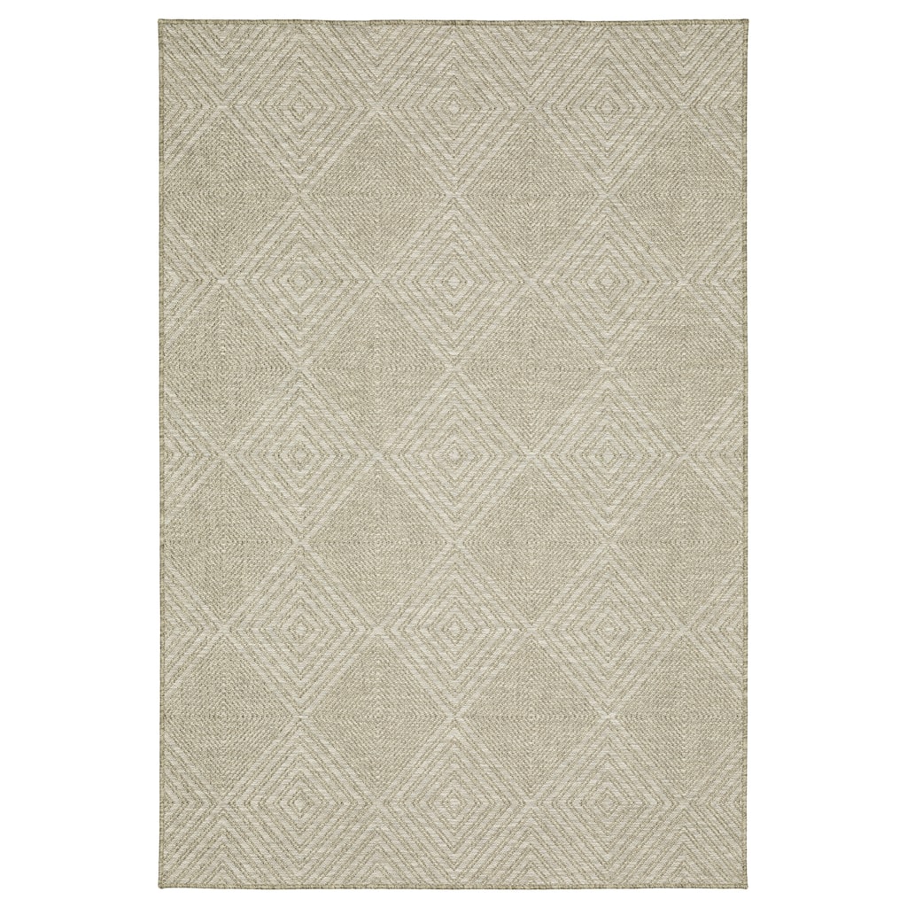 Sens Beige Geometric Casual Area Rug