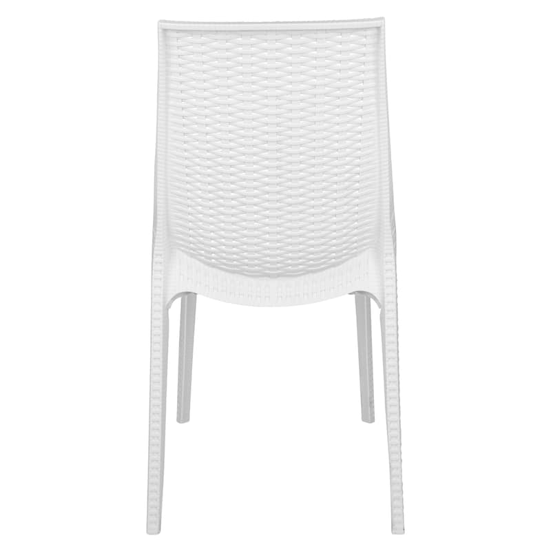 Kent Modern Rattan-Style Stackable Lightweight Dining Chair for Patio and Garden