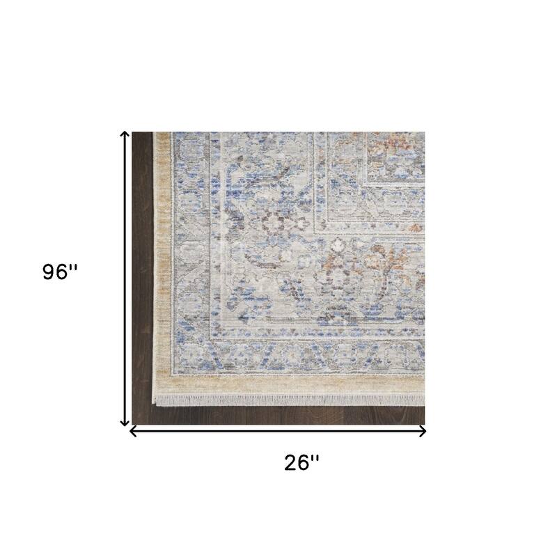 Leja Power Loomed Distressed with Fringe Area Rug By HomeRoots - 8' Runner