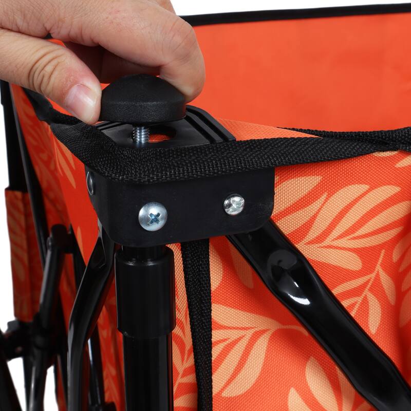 Heavy-Duty 480lbs Folding Wagon Cart with Bonus Picnic Mat - All-Terrain Beach Wheels, Drink Holders,Brakes & Side Pocket