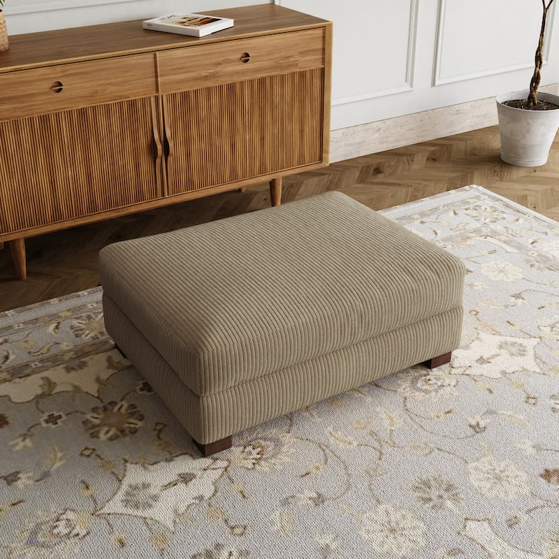 Rectangle Corduroy Ottoman for Living Room