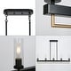 preview thumbnail 6 of 9, Modern Industrial 3/5-Light Chandelier Black Gold Kitchen Island Light Fixture with Clear Glass for Dining Room