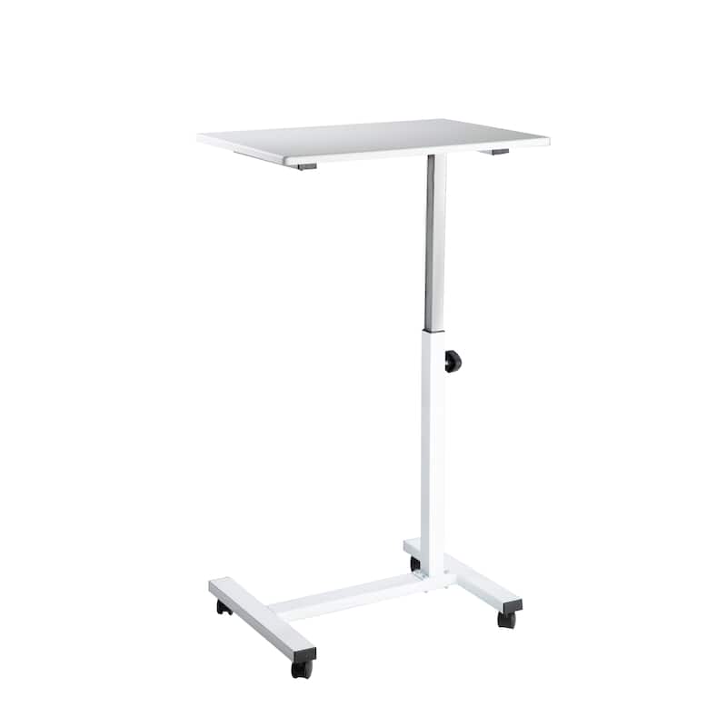 airLIFT 23.6" Overbed Height Adjustable Mobile Side Table Cart - White