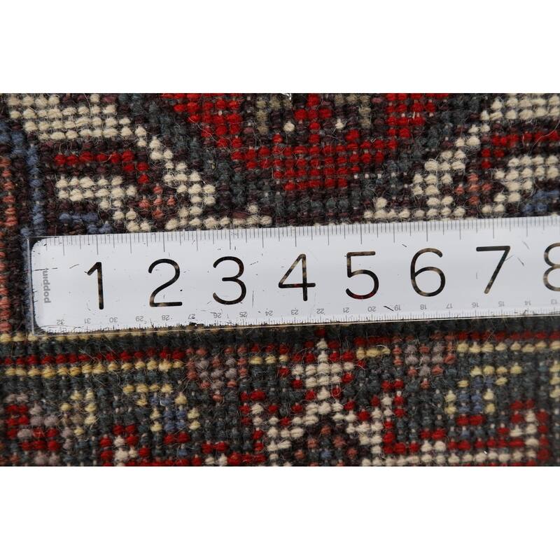 Geometric Heriz Serapi Indian Accent Rug Handmade Red Wool Carpet - 2'0" x 3'0"